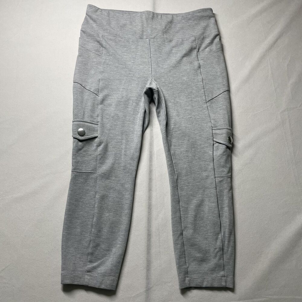 Cabi 6054 Gray Runaway Knit Pull On Cropped Cargo Legging Pants Women Size L